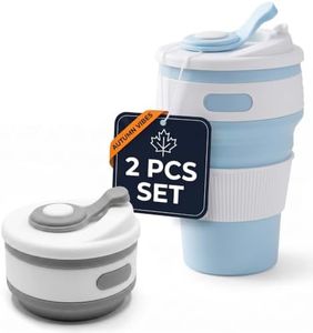 VIKROM Collapsible Coffee Cup with Lid, 2 Pack, 12 Oz Silicone Travel Mug