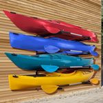 Morohope Kayak Storage Rack for 4 Kayaks, Heavy Duty Kayak Wall Racks for Garage and Outdoor Storage, Wall Mounted Storage Rack for Kayak, Canoe, Surfboard & Paddleboard