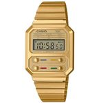 Casio Unisex 40.70mm Quartz Watch with Digital Dial Digital dial and Gold Metal Bracelet Strap A100WEG-9AEF