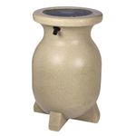 KoolScapes 55-Gallon Rain Barrel – Outdoor Water Storage & Rainwater Collection, Recycled Plastic, Brass Spigot, Stone-Look Design for Sustainable Garden & Lawn Watering – Beige
