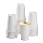 GOURMEX 1000 Disposable Coffee Cups | White Paper Cups Disposable Hot Cups | Ideal for Home, Work and to-Go | Fits with Coffee Cups Disposable Lids (12oz)