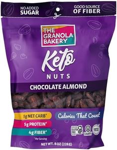 TGB Chocolate Almond Keto Nuts, 1g Net Carb, No Added Sugar, High Fiber, Gluten Free, Grain Free, Healthy Low Carb Snack, 8oz Resealable Cereal Bag