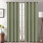 H.VERSAILTEX Blackout Curtain for Living Room Thermal Insulated Window Treatment Curtain Extra Long 84 inch Length Energy Saving Solid Grommet Top Blackout Drape, One Panel, Sage, 52" W x 84" L