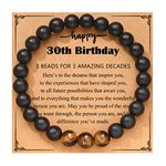 PINKDODO 30th Birthday Gifts for Men, 30 Year Old Birthday Gifts for Men, Happy 30th Birthday Decoration Gifts for 30 Year Old Son Guy Male Him Mens Bracelet