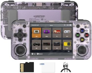 RG35XX H Retro Handheld Game Console 3.5 in IPS Screen Built-in 3300mAH Battery 64G TF Card Preinstalled 5000+ Classic GamesConsole(New Purple)