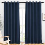 NICETOWN Blackout Room Divider Curtains 118 inches Long, Grommet Thermal Window Treatments Sound Reducing Drapes for Sliding Glass Door, Navy Blue, W66 x L118, 2 Pieces