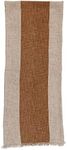 Creative Co-Op 72" L x 14" W Cotton & Linen Table Runner w/Stripe & Fringe, Natural & Brown