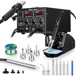 GOORY 3-in-1 Soldering Station with Electric Fume Extractor, Hot Air Rework