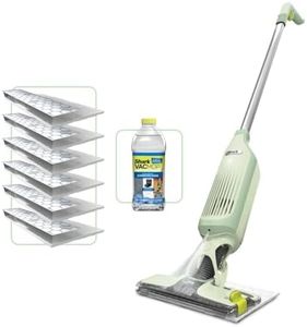 Shark VacMop 2-in-1 Cordless Hard Floor Vacuum Spray Mop, 6x Disposable Pad Refills, 355ml Multi-Surface Floor Cleaner, Lightweight 1.5kg, Maintenance-Free Disposable Pads, Lime Green, VM200UKGN