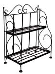 Delux Wood Carver Wooden and Iron Kitchen shelve ///Unique Shape Book shelve Best for Wall Decor // Black Colour