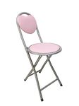 HOMION Folding Desk Chair Stool Kids Children Folding Chair with Backrest Heart Design Home Nursery Dining Hall Furniture (Pink)