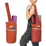 ALLEN & MATE Large Yoga Mat Bag Carrier Sport Gym Exercise Bag with Face Towel, Fit Most Size Mats (Rust)