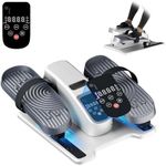 TODO Under Desk Elliptical Machine, Fully Assembled Electric Pedal Exerciser with Remote,12-Level Speeds & 12 Modes, Forward & Reverse Quiet Elliptical Exercise Machine (White + Gray)