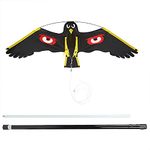 Extendable Bird Repeller Scarer Flying Hawk Kite Kit Repeller with 7m Telescopic Pole Widely Used in Backyard Lawn and Farm Garden Scarecrow Yard