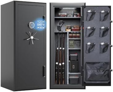 VALINIRT 26.5"D x 22.8"W, 34 Gun Fireproof Safe for Rifles and Pistols, Gun Cabinet with Keypad/Key Access, No-Assembly-Required Gun Safes with Combination Lock and Built-in Charging Ports