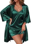 Ekouaer Women's Silk Robe Set 2 Pie