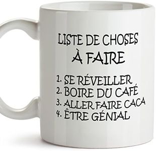 Mug - Liste de Choses à Faire - to do List - Tasse pour Le Petit-déjeuner Originale et Amusante avec Un Message Rigolo. Cadeau pour amies ou à Offr