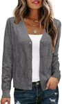 Arach&Cloz Womens Fashion Thanksgiving Cardigan Sweaters Long Sleeve Lightweight Casual Shrug Knit Christmas Sweater Tops Trendy Outfits 2024 Dark Gray