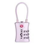 Viaggi 3 Dial Travel Sentry Approved Security Luggage Resettable Combination Cable Padlock - Silver