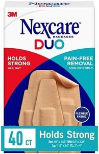 Nexcare Duo Bandages, Painless Removal, Strong Adhesive Bandages Stay on for 24 Hours, Flexible Fabric Construction - 40 Pack Assorted Adhesive Bandages