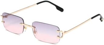 Ggpyyon Rimless Rectangle Sunglasse
