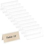 BENECREAT 12 PCS Acrylic Table Nameplate 10x20cm V-shaped Name Display Board is Used for Training Activities, Speeches, Classrooms, Business Offices, Clear Name Tent Rack