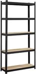 Topeakmart 5-Tier Utility Shelves, Metal Storage Shelves Garage Shelving Unit Adjustable Garage Storage Shelves Storage Racks Heavy Duty Shed Shelving- Black, 35.5 x 12 x 71 Inch