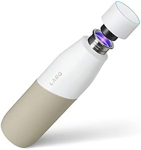 LARQ Movement PureVis 710ml – Gourde UV auto-nettoyante en acier inoxydable avec housse en silicone | Légère, antichoc, garde l’eau fraîche | Sport, course, plein air, White/Dune