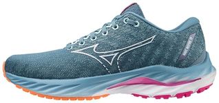 Mizuno Women's Wave Inspire 19 Running Shoe, Provincial Blue/White, 8.5 Wide