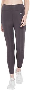 Clovia Women's Active Tights with Wide Elastic Waistband (AB0042P05_Grey_L)