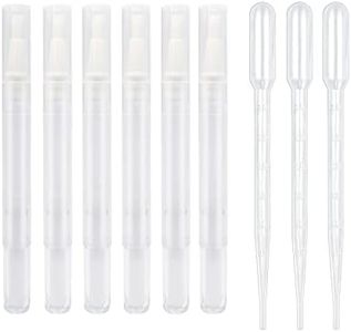 BlingKingdom 6pcs 3ml Empty Cuticle Oil Pen with 3pcs Pipettes Transparent Twist Pen Nail Oil Pen with Brush Tip Cosmetic Container Applicator for Homemade Nail Oil, Lip Gloss, Eyelash Growth Liquid