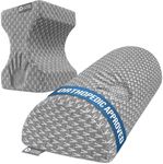 5 STARS UNITED Half Moon Bolster Semi-Roll Pillow and Knee Pillow for Side Sleepers - Bundle, 100% Memory Foam