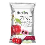 Herbion Naturals Zinc Lozenges with Vitamin C & Echinacea – Supports Immune System – Cherry Flavor - 25 CT