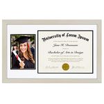 Americanflat 11x18 Diploma Frame with Shatter-Resistant Glass - Fits 8.5x11 Diplomas and 5x7 Pictures - Signature Collection - Graduation Picture Frame for Wall Display - Light Wood