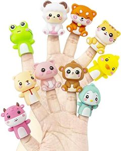 AQKILO® Animal 10 Pieces Finger Puppet Set, Animals Puppet Show Theater Props, Educational, Bath Toys