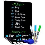 CUHIOY Magnetic Black Dry Erase Board for Refrigerator, 17x11"Fridge Chalkboard, Dry Erase Planning Board for Notepad, Memo, Weekly Meal Planner, Grocery List, to-do List, 3 Chalk Markers & Eraser