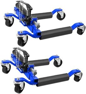 2PC Wheel Dolly, 1500LBS Capacity Car Dolly with Hydraulic Tire Jack for Vehicle Positioning for Truck Rv Trailer, Blue