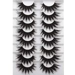 FANXITON False Eyelashes 20 MM Long Fluffy False Lashes 9D Cat-eye Volume Faux Mink Lashes Pack 8 Pairs