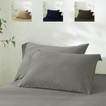 Breathable Cooling Bamboo Pillowcases Standard Size - 2 Pack - Cooling for Hot Sleepers - Premium Luxury - Antibacterial (Pewter)