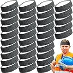 Pasimy 40 Pcs Disposable Sweatband for Work Cooling Sweatband Liner Soft Headbands for Men Women Work Hardhat Helmet Sports, Size 8.7 x 1.6 x 0.12 Inches (Black)