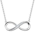 HighSpark Infinity Pendant Necklace | 92.5 Sterling Silver & Stunning Shimmering Shine | Infinity Pendant Necklace Represents Everlasting Endless Love | Lovely Gift For Women & Girls - Silver