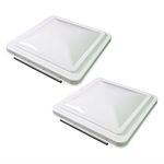 Leisure Coachworks 2 Packs 14 Inch RV Roof Vent Cover Universal Replacement Vent Lid White for Camper Trailer Motorhome (White 2-Pack)