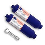 WELLUCK RV Water Filters with Flexible Hose Protector, Camper Inline Water Filter for Reduce Chlorine and Odor, 2 Packs RV Water Hose Filter Accessories for Camping Trailer Boat Marine