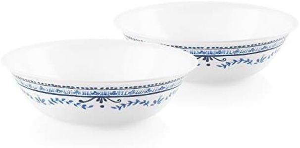 Corelle Vitrelle Coordinates 2-Qt Serving Bowl 2-Pack, Large Serving Plates, Triple Layer Glass, Crack and Chip Resistant, Oval Serving Trays, Portofino