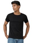 XYXX Men's Solid Regular Fit T-Shirt (XY_CR15_Tshirt_1_Black