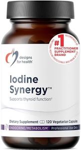 Designs for Health Iodine with Selenium - Iodine Synergy, 10mg Potassium Iodide + 40mcg Selenium (Selenomethionine) Supplement for Thyroid Support - Non-GMO + Gluten-Free (120 Capsules)