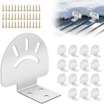 30Pack Snow Guards for Metal Roofs, Metal Roof Ice Stops with Seal Gaskets & Screws – Prevent Sliding Snow & Ice, Metallic Silver, Waterproof & Rust-Proof