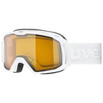 uvex Element LGL - Ski Goggle for Men and Women - Contrast Enhancing - Extended Field of Vision & Anti-Fog Coating - White/Lasergold Lite-Clear - One Size