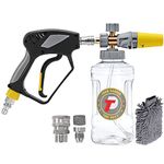 Tool Daily Foam Cannon with Pressure Washer Gun 5000 PSI, Power Washer Gun with 3/8'' Swivel Quick Connector, Adjustable Foam Blaster, M22 and 1/4 Inch Quick Connect, 1.5 Liter