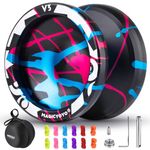 MAGICYOYO Responsive Yoyo V3, Aluminum Yoyo for Kids Beginner, Professional Yoyo with Unresponsive Ball Bearing for Advanced Yoyo Players + Removal Bearing Tool + Bag + 5 Replacement Yoyo Strings